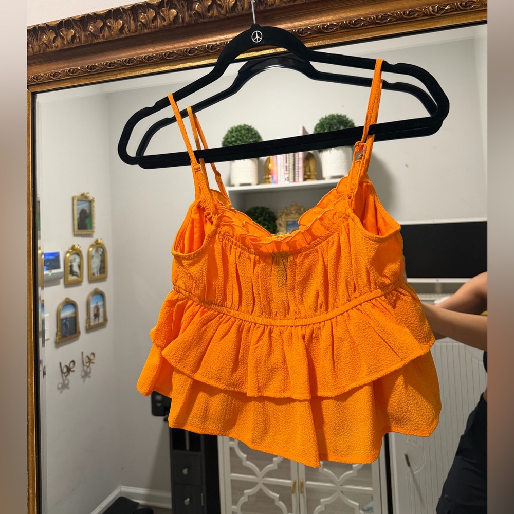 Orange Ruffled Tank - Picture 3 of 3